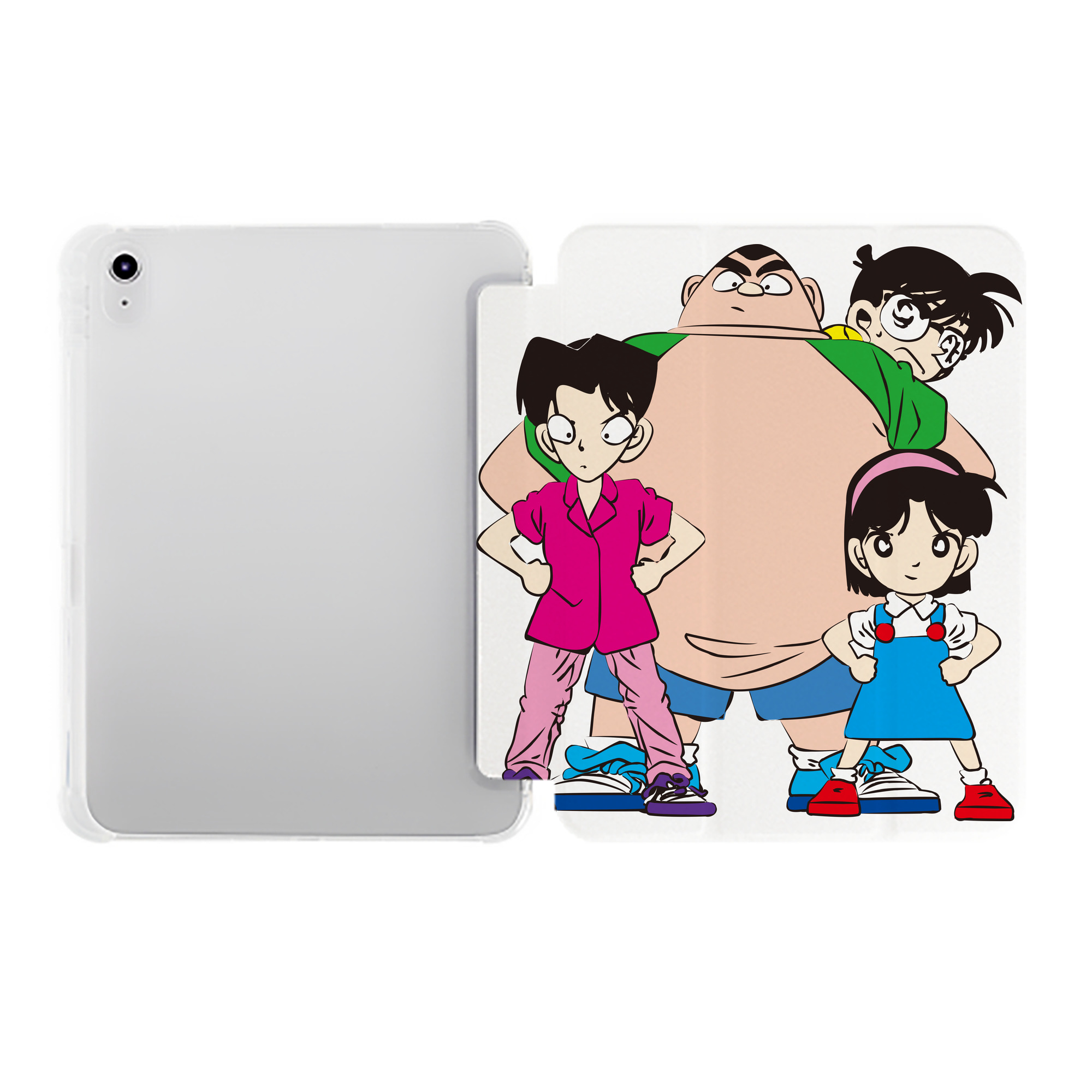 （画像用） 名探偵コナン Detective Conan IPad ケース ペン収納付き 三つ折りスタンド PUレザー×シリコン 対応機種9.5/10.5/10.9インチ